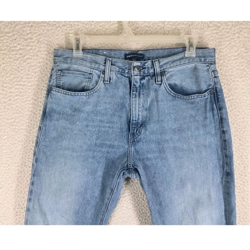Levis Made & Crafted 502 Taper Jeans Mens 36x34 Blue Selvedge LMC Organic Cotton